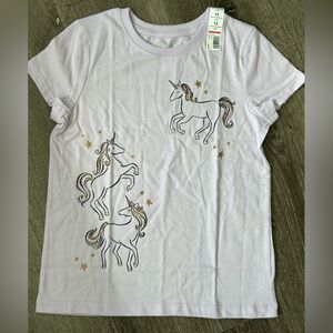 Unicorn Print Kids Shirt - Light purple